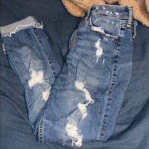 Hollister ripped jeans.